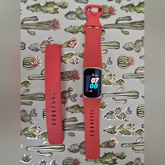 Fitbit Red Smartwatch - Picture 2 of 7